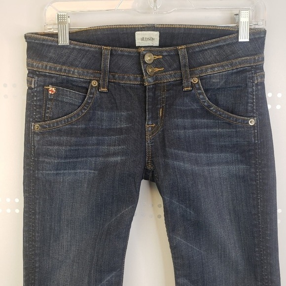 Hudson Cropped Signature Bootcut Dark Wash Jeans SZ 26/SZ 2/4 - Picture 2 of 9